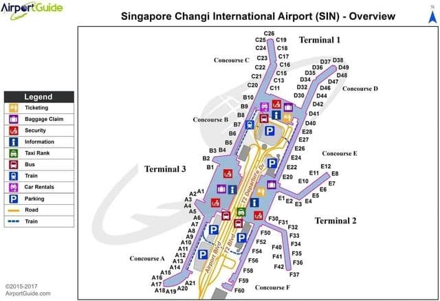 新加坡机场航站楼地图