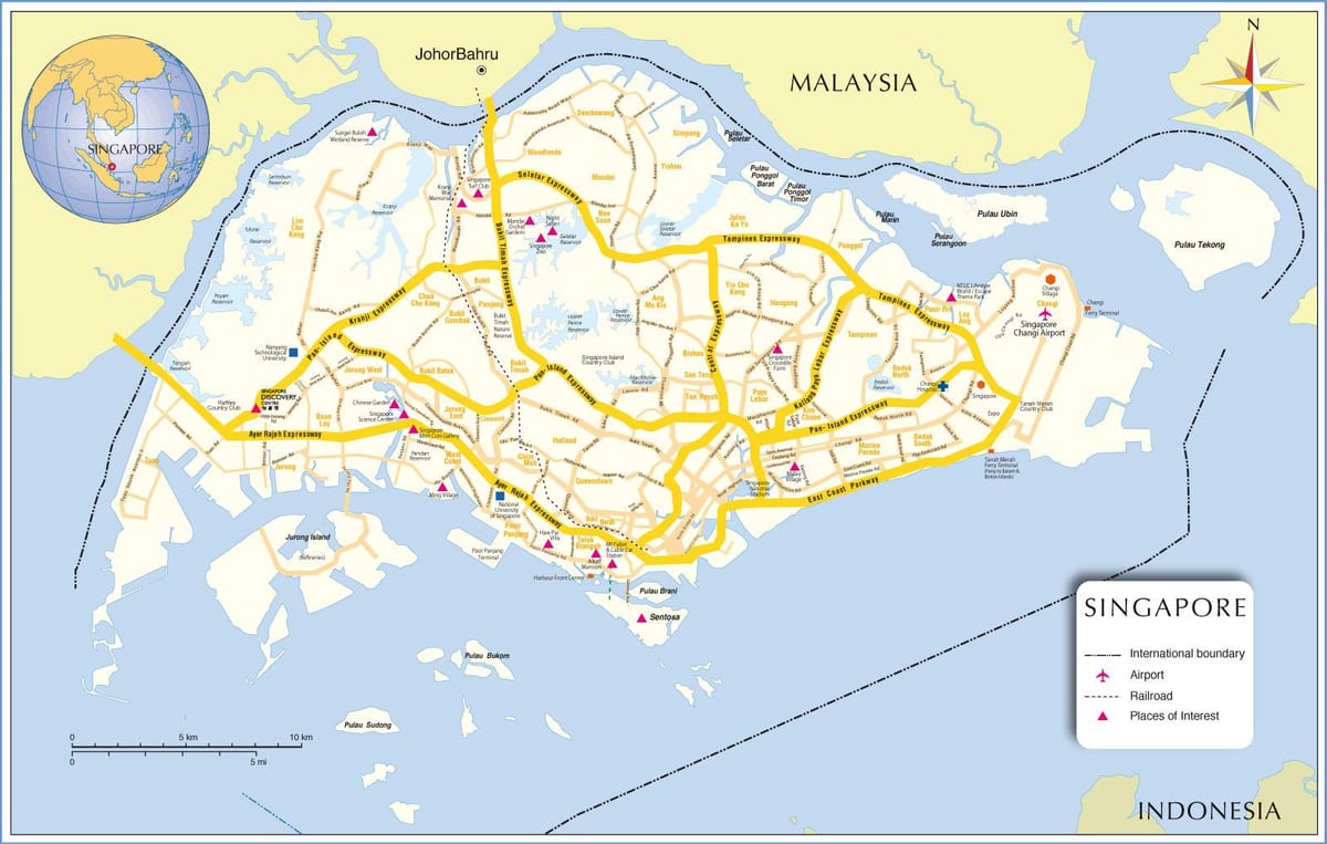 新加坡 在新加坡地图上